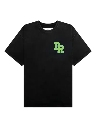D-r-g-n Cotton Graphic T-shirt In Black