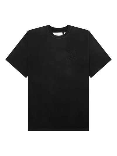 D-r-g-n Graphic-print Faded T-shirt In Black