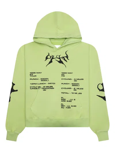 D-r-g-n Journal Printed Hoodie In Green