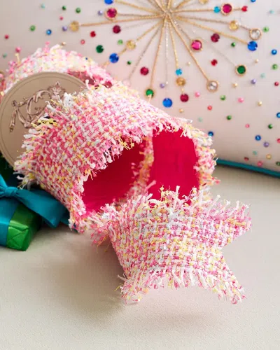 D. Stevens Blissful Boucle With Frayed Edges Ribbon, 4" X 5 Yards In Pink