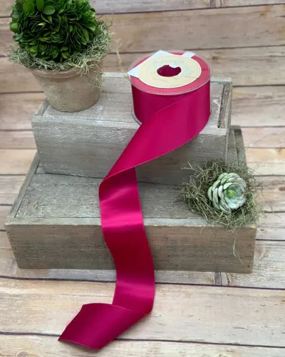 D. Stevens Double Face Swiss Satin Ribbon, 2" X 27 Yards In Fuchsia