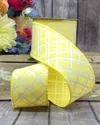 D. Stevens Iridescent Glitter Lattice Linen Ribbon, 2.5"w X 10 Yards In Yellow