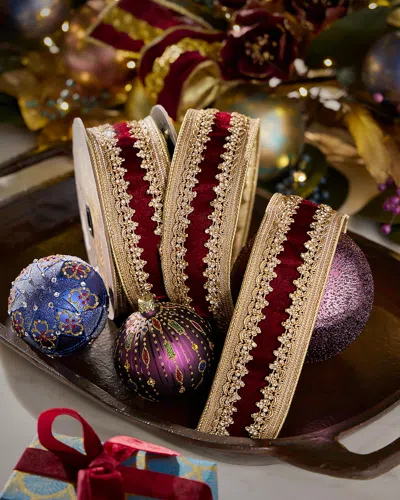 D. Stevens Jewel-trim Velvet Ribbon, 2.5" X 5 Yards