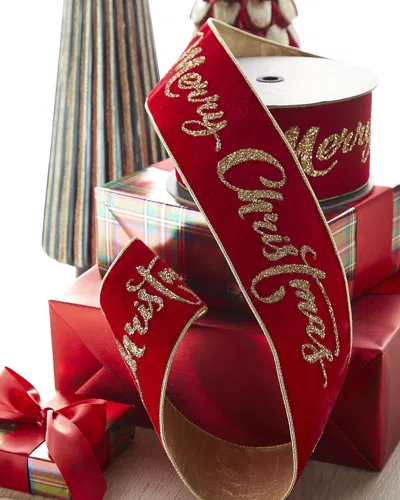 D. Stevens Merry Christmas Ribbon, 4"w X 10 Yards In Red