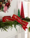 D. Stevens Merry Christmas Velvet Ribbon, 4"w X 10 Yards