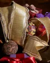 D. Stevens Metallic Dupion Ribbon, 4" X 10 Yards