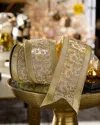 D. Stevens Metallic Dupioni Crystal Branch Ribbon, 4" X 5 Yards In Gold