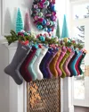 D. Stevens Personalized Velvet Christmas Stocking In Multi