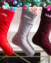 D. Stevens Personalized Velvet Christmas Stocking In Dove Gray