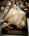 D. Stevens Sequin Platinum Metallic Dupion Ribbon, 4" X 5 Yards In Gold