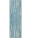 D Style Amador Aa1 2'6" X 10' Runner Area Rug In Mist Blue