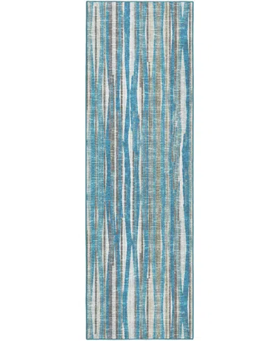 D Style Amador Aa1 2'6" X 12' Runner Area Rug In Mist Blue