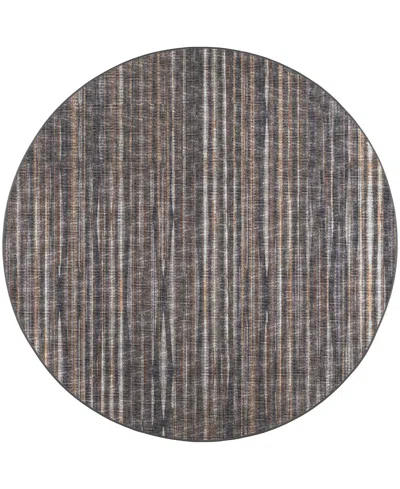 D Style Amador Aa1 4' X 4' Round Area Rug In Chocolate