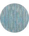 D Style Amador Washable Aa1 6' X 6' Round Area Rug In Mist Blue
