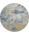 D Style Camberly Cm4 8' X 8' Round Area Rug In Navy