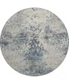 D Style Camberly Cm5 8' X 8' Round Area Rug In Navy
