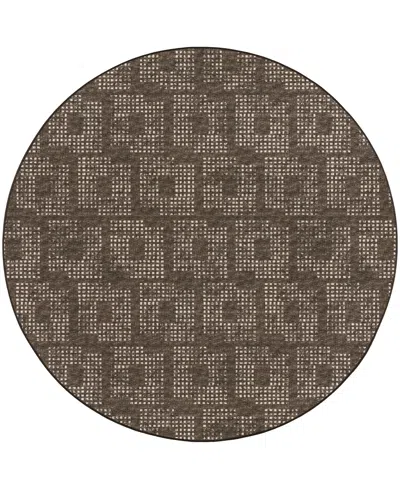 D Style Delano Da1 10' X 10' Round Area Rug In Chocolate