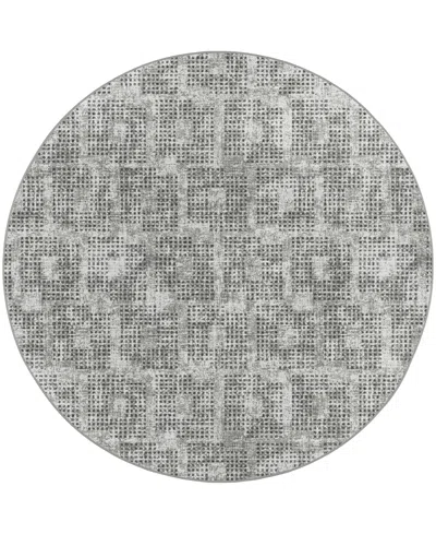 D Style Delano Da1 4' X 4' Round Area Rug In Charcoal