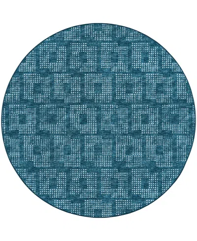 D Style Delano Da1 4' X 4' Round Area Rug In Navy