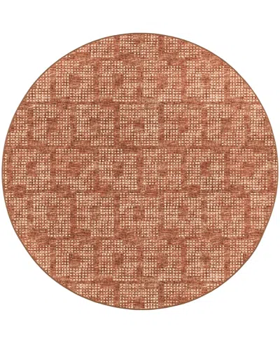 D Style Delano Da1 4' X 4' Round Area Rug In Paprika