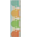 D Style Harbor Ha1 2'3" X 7'6" Runner Area Rug In Aquamarine