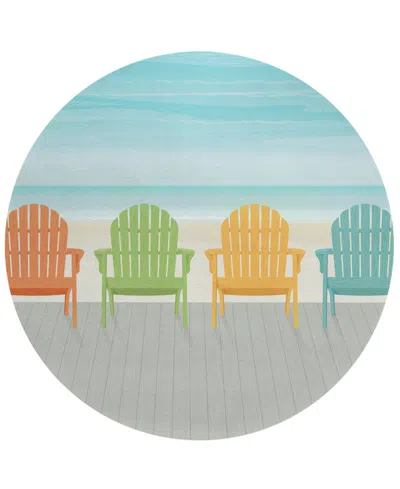 D Style Harbor Ha1 8' X 8' Round Area Rug In Aquamarine