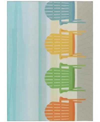 D Style Waterfront Wrf1 Area Rug In Aquamarine