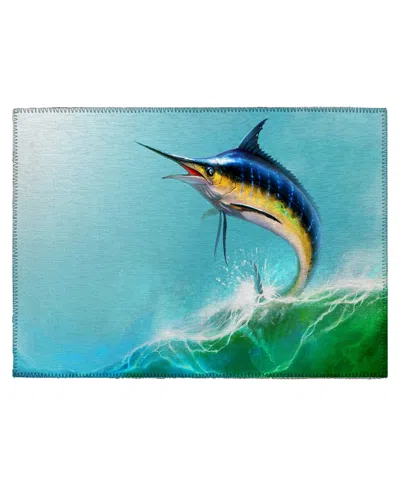 D Style Harbor Ha2 1'8" X 2'6" Area Rug In Turquoise
