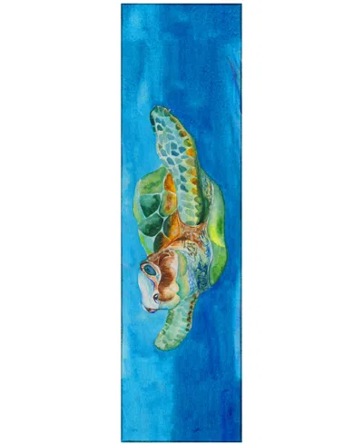 D Style Harbor Ha3 2'3" X 7'6" Runner Area Rug In Ocean
