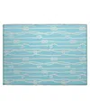 D Style Harbor Ha7 1'8" X 2'6" Area Rug In Aqua