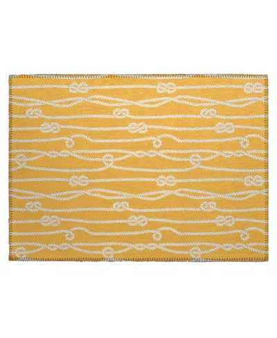 D Style Harbor Ha7 1'8" X 2'6" Area Rug In Gold-tone