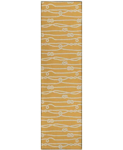 D Style Harbor Ha7 2'3" X 7'6" Runner Area Rug In Gold-tone