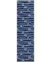 D Style Harbor Ha7 2'3" X 7'6" Runner Area Rug In Navy