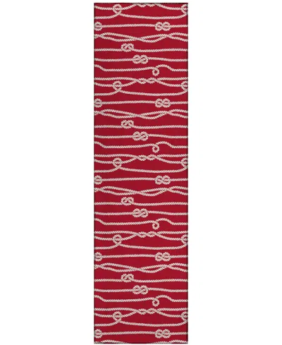 D Style Harbor Ha7 2'3" X 7'6" Runner Area Rug In Red