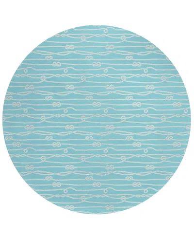 D Style Harbor Ha7 8' X 8' Round Area Rug In Aqua