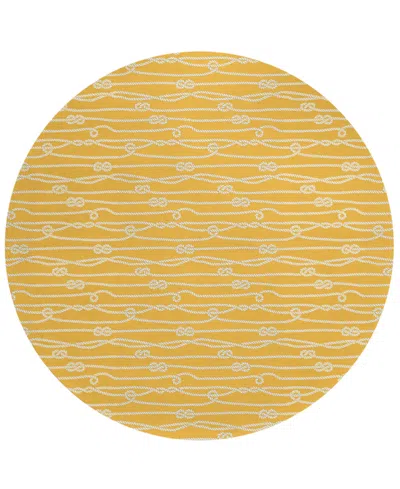 D Style Harbor Ha7 8' X 8' Round Area Rug In Gold-tone