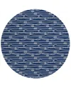 D Style Harbor Ha7 8' X 8' Round Area Rug In Navy