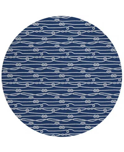 D Style Harbor Ha7 8' X 8' Round Area Rug In Navy