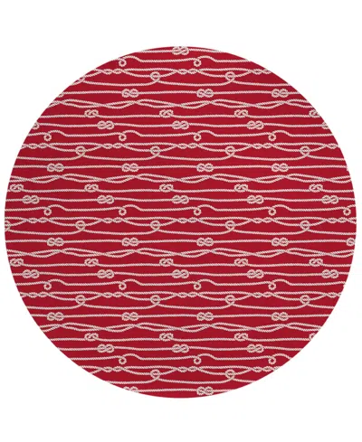 D Style Harbor Ha7 8' X 8' Round Area Rug In Red