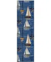 D Style Harbor Ha8 2'3" X 7'6" Runner Area Rug In Navy
