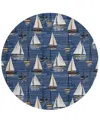 D Style Harbor Ha8 8' X 8' Round Area Rug In Navy