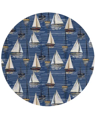D Style Harbor Ha8 8' X 8' Round Area Rug In Navy