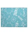 D Style Harbor Ha9 1'8" X 2'6" Area Rug In Ocean
