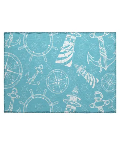 D Style Harbor Ha9 1'8" X 2'6" Area Rug In Ocean