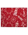 D Style Harbor Ha9 1'8" X 2'6" Area Rug In Red