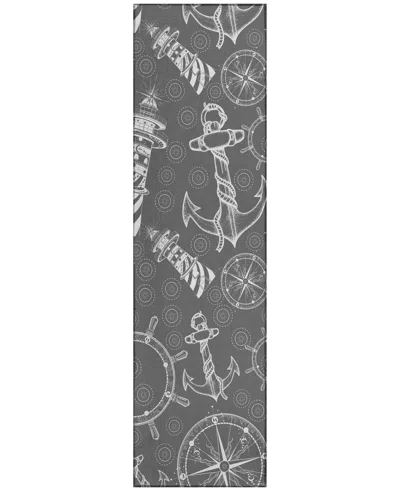 D Style Harbor Ha9 2'3" X 7'6" Runner Area Rug In Gray