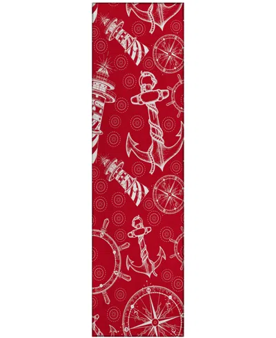 D Style Harbor Ha9 2'3" X 7'6" Runner Area Rug In Red