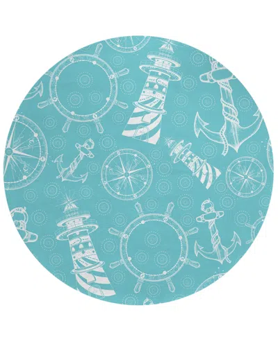 D Style Harbor Ha9 8' X 8' Round Area Rug In Ocean