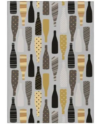 D Style Vertes Kitchen Vrt12 Area Rug In Silver