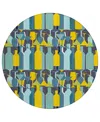 D Style Kendall Kitchen Ke13 8' X 8' Round Area Rug In Midnight